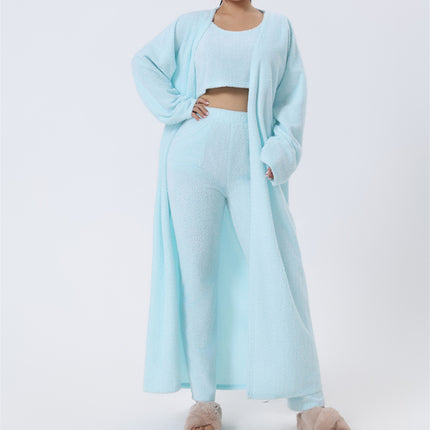 Cozy Pajama Set, 3 Piece Lounge Set, Cute Loungewear, Warm Suit Sets, Matching Set, Lounge Set, 3 Piece Pant Sets, Women Winter Dress - 𝓢𝓱𝓸𝓹𝓵𝓮𝓬𝔂