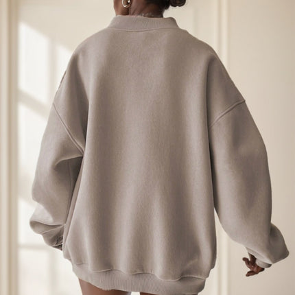 Women's Solid Color Oversized Drop Shoulder Sweatshirt - 𝓢𝓱𝓸𝓹𝓵𝓮𝓬𝔂