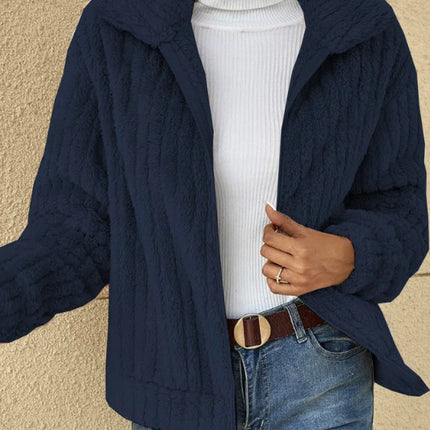 Women's Fleece Lapel Cropped Jacket - 𝓢𝓱𝓸𝓹𝓵𝓮𝓬𝔂