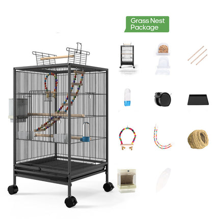 Parrot Xuanfeng Bird Cage With Feeder Toy Grass Nest Breeding Box - 𝓢𝓱𝓸𝓹𝓵𝓮𝓬𝔂