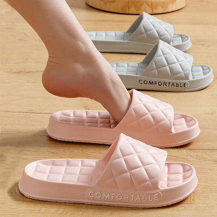 Men's Home Slippers With Plaid Design Soft-soled Silent Indoor Floor Bathing Slippers Women House Shoes Summer - 𝓢𝓱𝓸𝓹𝓵𝓮𝓬𝔂