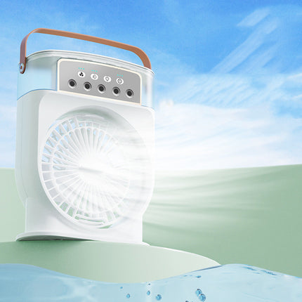 Portable USB Air Conditioner Cooling Fan With 5 Sprays 7 Color Light 600ML Water Tank Spray Mist Air Cooler Humidifiers - 𝓢𝓱𝓸𝓹𝓵𝓮𝓬𝔂