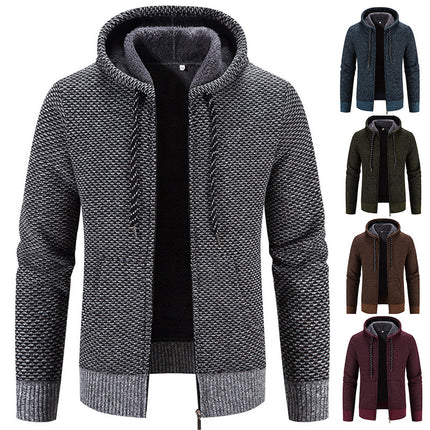 Winter Coat Zipper Closure Solid Color Long Sleeves Drawstring With Hat Keep Warm Casual Thicken Plush Sweater Coat For Daily - 𝓢𝓱𝓸𝓹𝓵𝓮𝓬𝔂