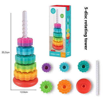 Rainbow Rotating Tower Toy Baby Early Education Intellectual Development Intelligence Ferrule - 𝓢𝓱𝓸𝓹𝓵𝓮𝓬𝔂