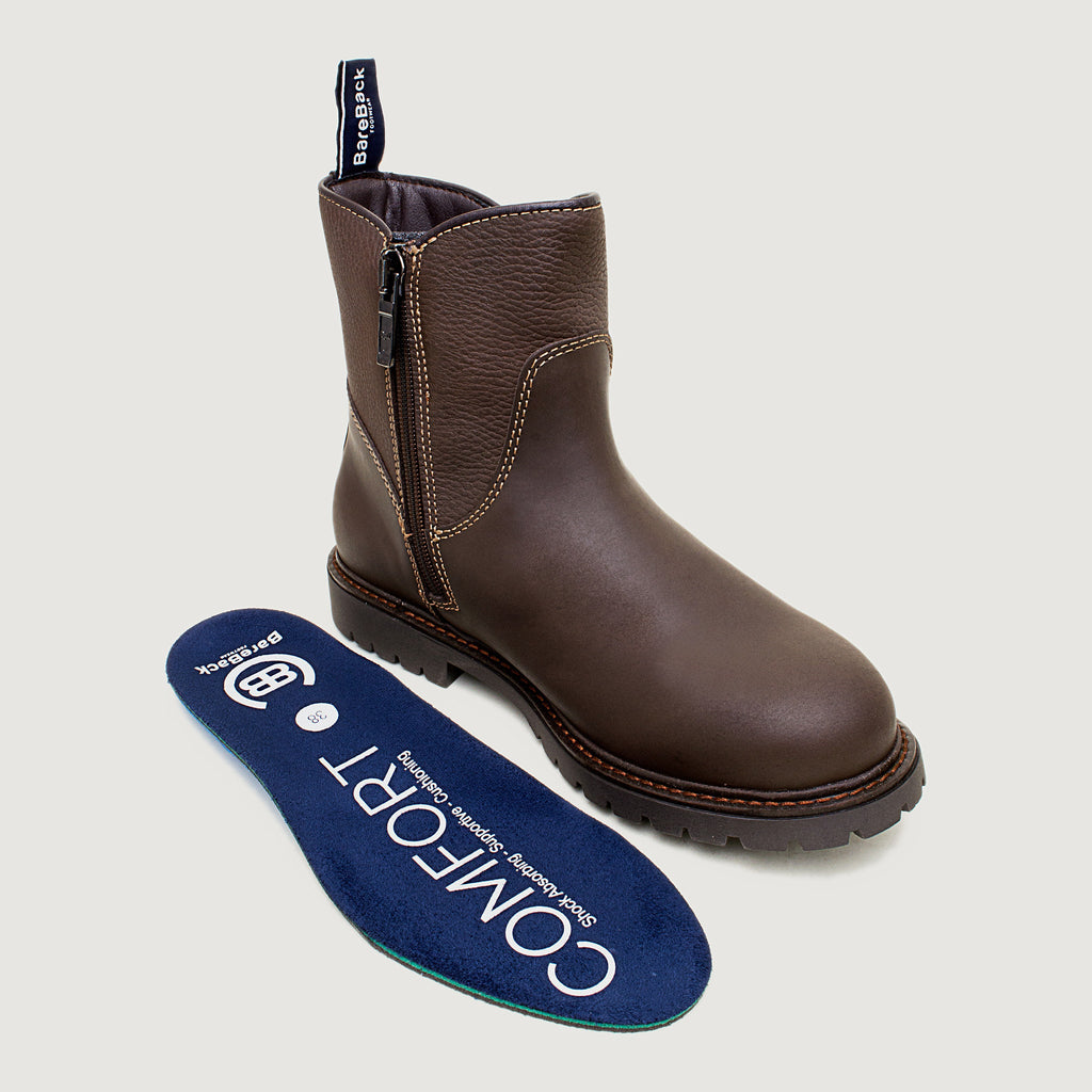 Quebec Waterproof Zip Up Ankle Boots - Brown