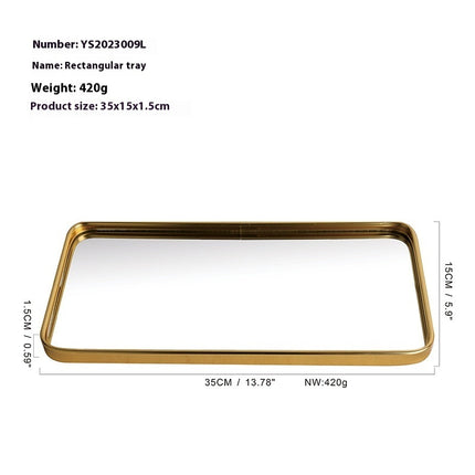 Metallic Glass Mirror Tray Jewelry And Cosmetics Storage Tray - 𝓢𝓱𝓸𝓹𝓵𝓮𝓬𝔂