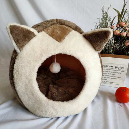 Pet cat litter closed cat litter kennel winter plus velvet - 𝓢𝓱𝓸𝓹𝓵𝓮𝓬𝔂