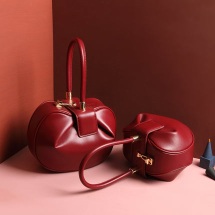 Leather handbags fashion dumplings handbag - 𝓢𝓱𝓸𝓹𝓵𝓮𝓬𝔂