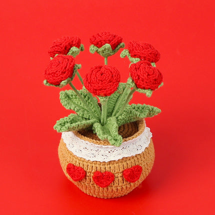 Finished Handmade Wool Woven Home Decoration Tulip Potted Plant - 𝓢𝓱𝓸𝓹𝓵𝓮𝓬𝔂