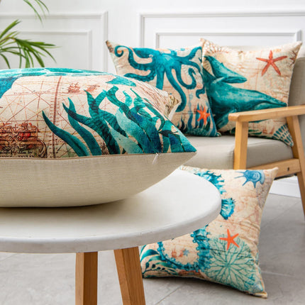 Cushion Covers Sea Turtle Printed Throw Pillow Cases For Home Decor Sofa Chair Seat - 𝓢𝓱𝓸𝓹𝓵𝓮𝓬𝔂