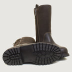 Quebec Waterproof Zip Up Mid Calf Boots - Brown