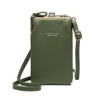 Fashion Lychee Pattern Solid Color Diagonal Shoulder Bag - 𝓢𝓱𝓸𝓹𝓵𝓮𝓬𝔂