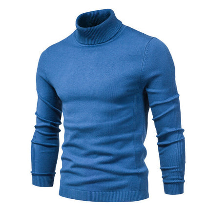 Men's Solid Color Slim Pullover Turtleneck Sweater Winter Casual Tops Clothing - 𝓢𝓱𝓸𝓹𝓵𝓮𝓬𝔂