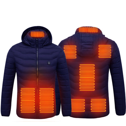 Men Heated Puffer Jacket Electric Heating Coat Insulated Hood Windbreaker - 𝓢𝓱𝓸𝓹𝓵𝓮𝓬𝔂