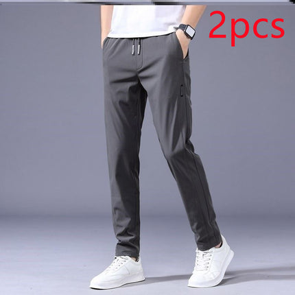 Drawstring Trousers Thin Casual Pants Korean Version Loose Straight Sweatpants Mens Clothing - 𝓢𝓱𝓸𝓹𝓵𝓮𝓬𝔂