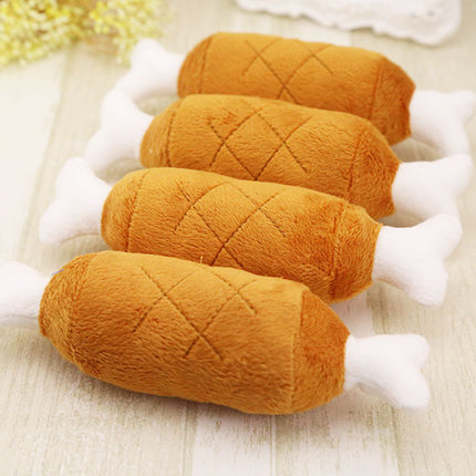 Plush double bone chicken leg molars sounding toy - 𝓢𝓱𝓸𝓹𝓵𝓮𝓬𝔂