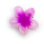 Plumeria 4cm Clear glitter pin