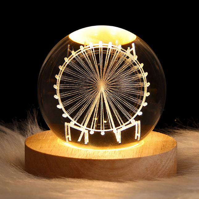 LED Night Light Galaxy Crystal Ball Table Lamp 3D Planet Moon Lamp Bedroom Home Decor For Kids Party Children Birthday Gifts - 𝓢𝓱𝓸𝓹𝓵𝓮𝓬𝔂