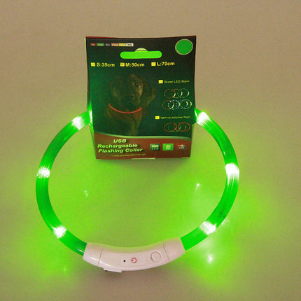 Pet Flashing Collar USB Rechargeable Glowing Necklace Safety Collar Light Up Collars For Night Walking Electric Dog Collar Neon - 𝓢𝓱𝓸𝓹𝓵𝓮𝓬𝔂