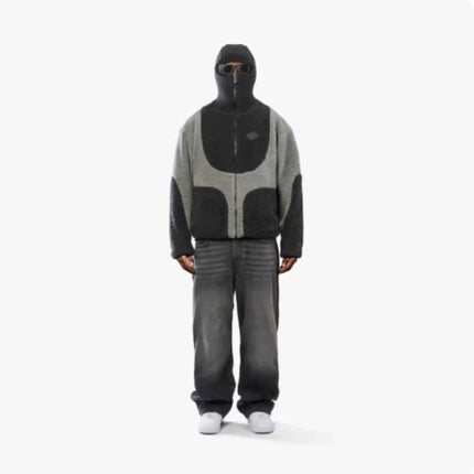 Men's Fashion Lamb Wool Hooded Zipper Coat Sweatshirt Patchwork Line Design Male Tops Casual - 𝓢𝓱𝓸𝓹𝓵𝓮𝓬𝔂