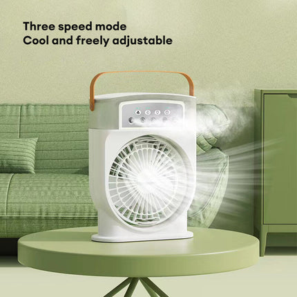 Portable USB Air Conditioner Cooling Fan With 5 Sprays 7 Color Light 600ML Water Tank Spray Mist Air Cooler Humidifiers - 𝓢𝓱𝓸𝓹𝓵𝓮𝓬𝔂