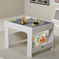 Kids Wooden Activity Table with Storage, Baseplate and Blackboard