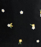 Aubin Daisy Embroidered Tweed A-Line Skirt - Black