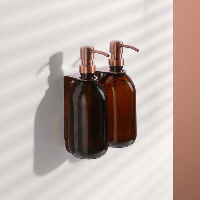 Copper Double Wall Mounted Soap Dispenser