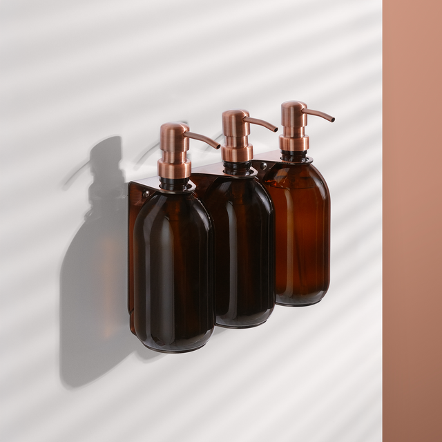 Copper Triple Wall Mounted Soap Dispenser