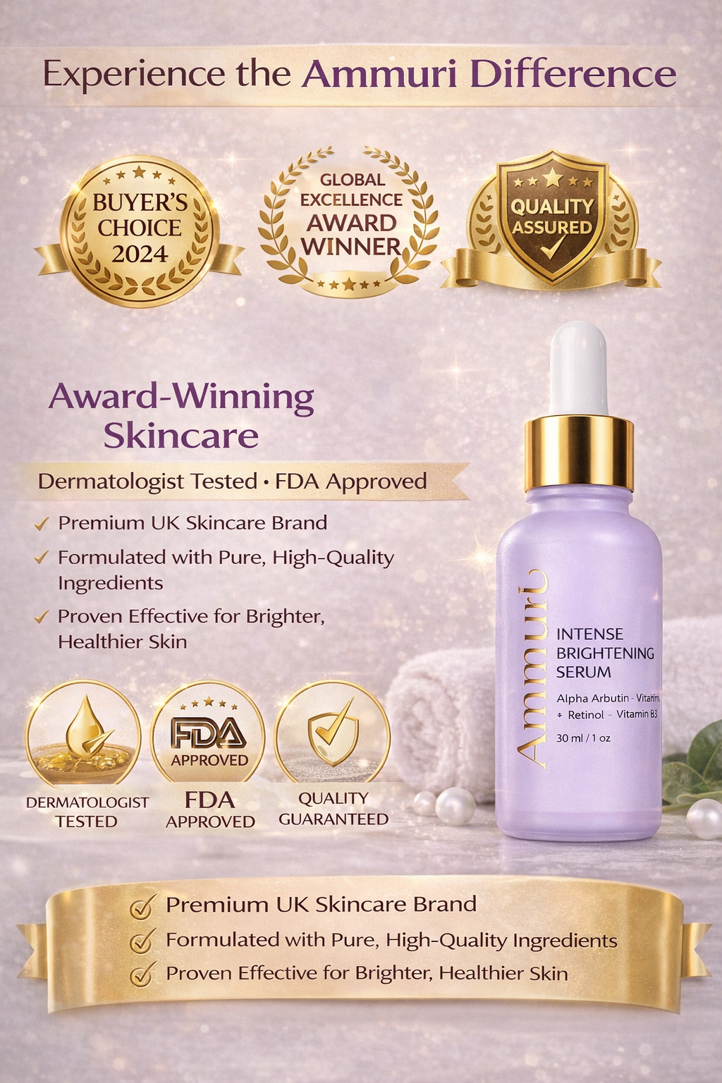 Kojic Acid & Alpha Arbutin Dark Spot Corrector Serum | Ammuri