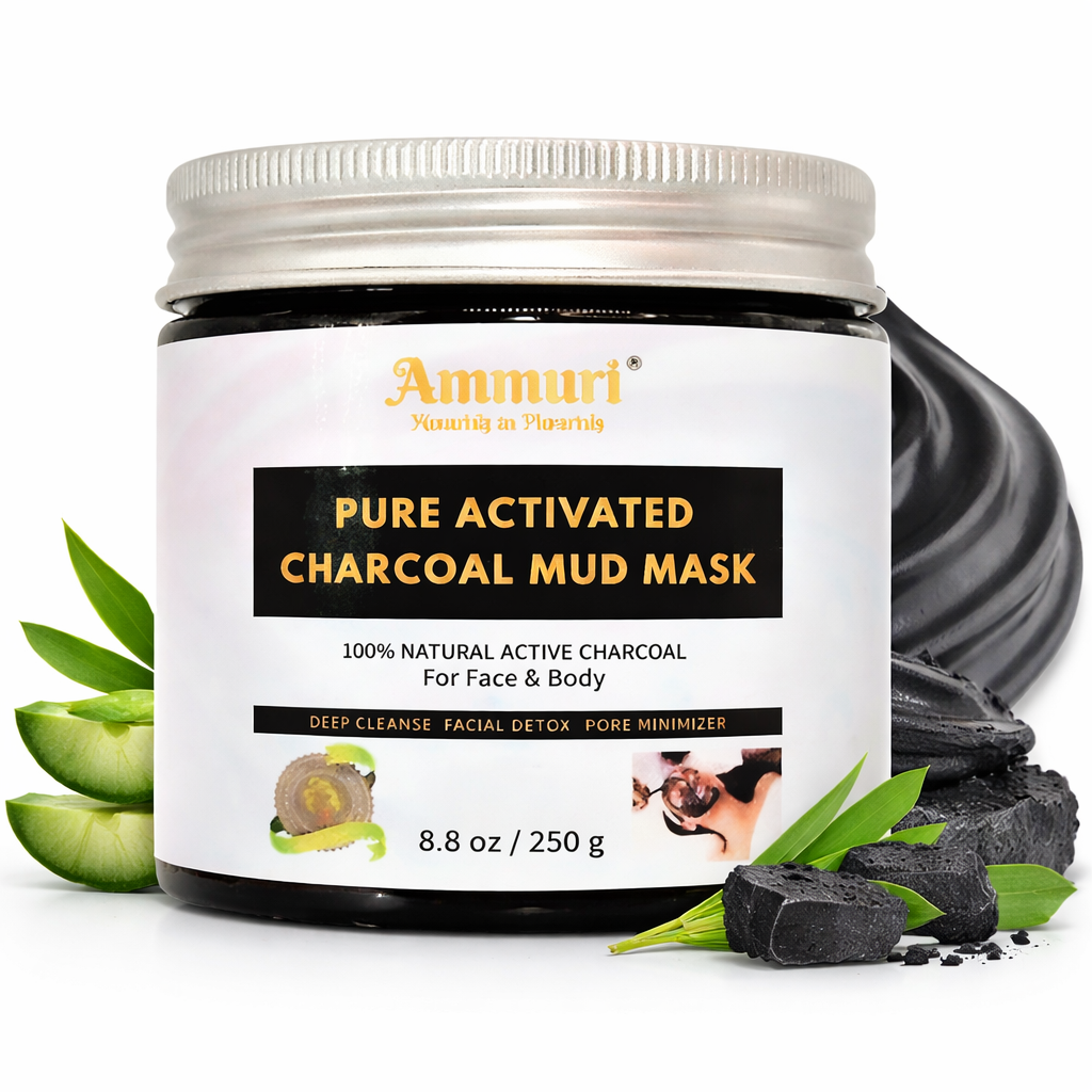 Activated Charcoal Mud Mask for Face & Body | Ammuri