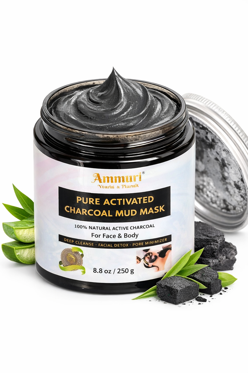 Activated Charcoal Mud Mask for Face & Body | Ammuri