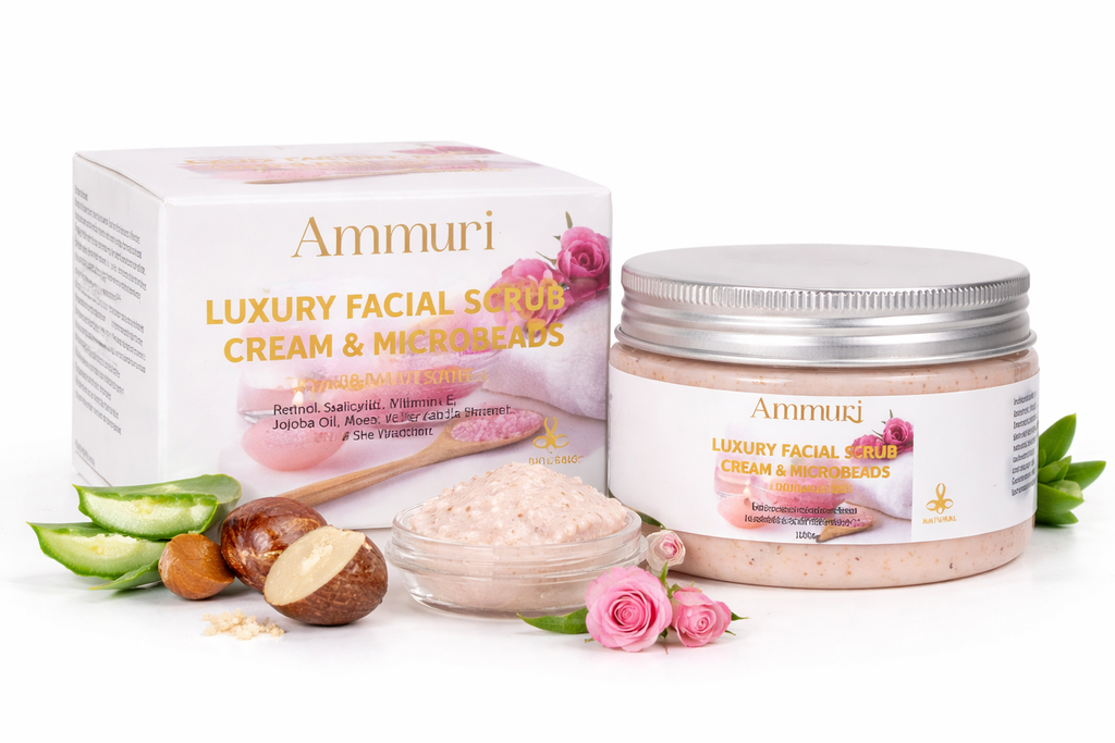 Retinol Facial Scrub & Exfoliating Cream for Smoother-Looking Skin | Ammuri