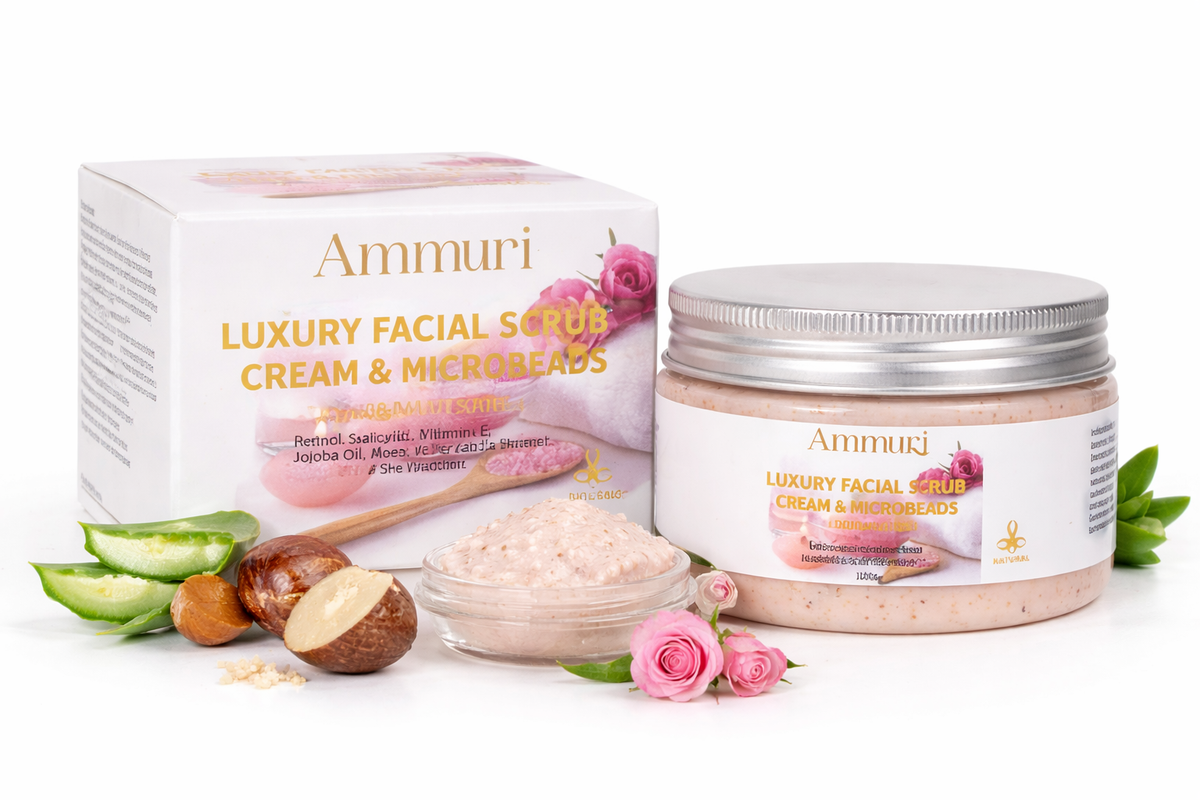 Retinol Facial Scrub & Exfoliating Cream for Smoother-Looking Skin | Ammuri