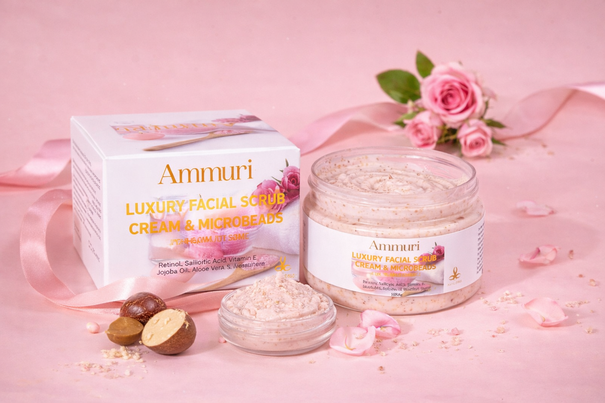 Retinol Facial Scrub & Exfoliating Cream for Smoother-Looking Skin | Ammuri