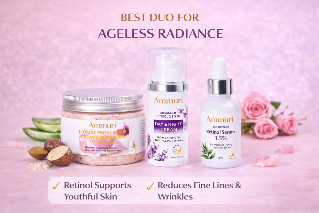 Retinol Facial Scrub & Exfoliating Cream for Smoother-Looking Skin | Ammuri