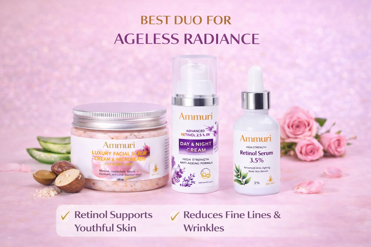 Retinol Facial Scrub & Exfoliating Cream for Smoother-Looking Skin | Ammuri
