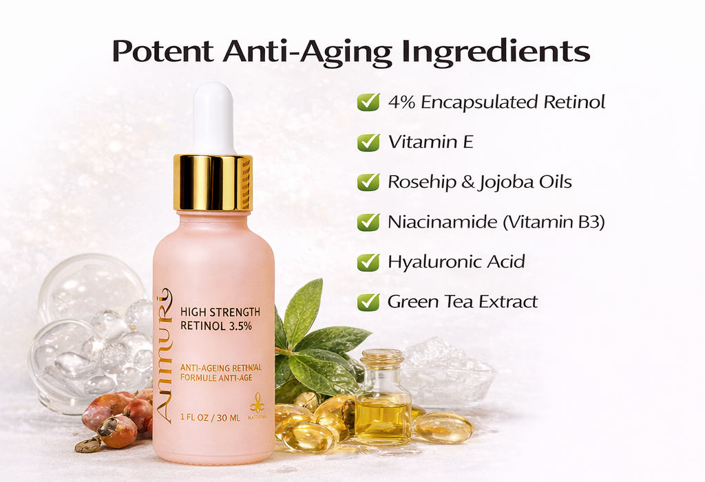 Retinol 3.5% Serum with Hyaluronic Acid & Vitamins (30ml) | Ammuri