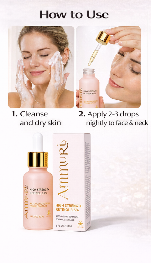 Retinol 3.5% Serum with Hyaluronic Acid & Vitamins (30ml) | Ammuri