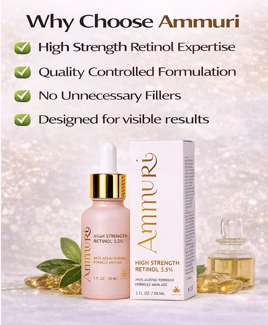 Retinol 3.5% Serum with Hyaluronic Acid & Vitamins (30ml) | Ammuri