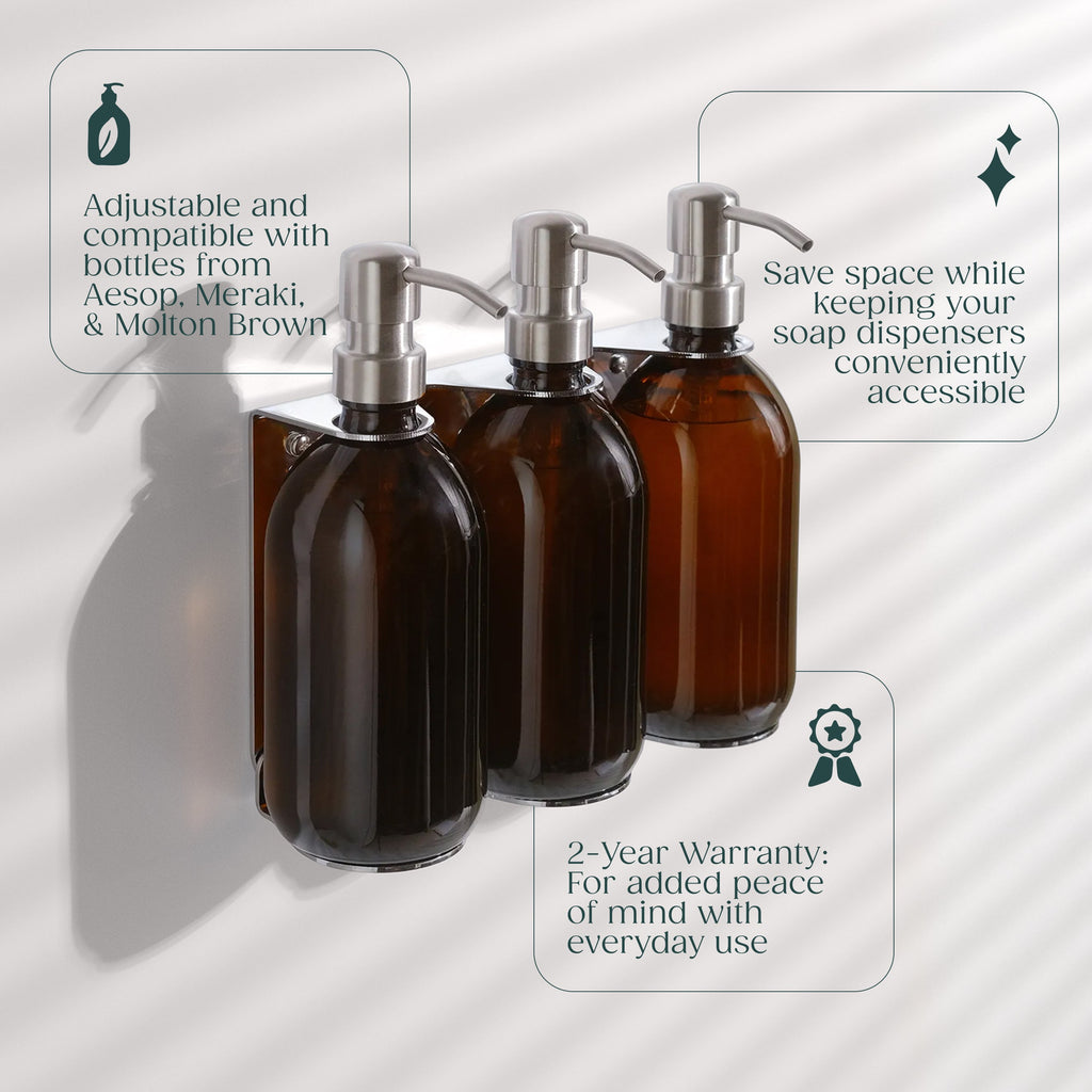 Chrome Triple Bottle Holder