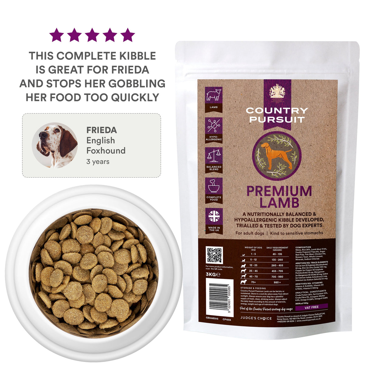Country Pursuit Lamb, Rice & Tripe 15kg - Premium Range