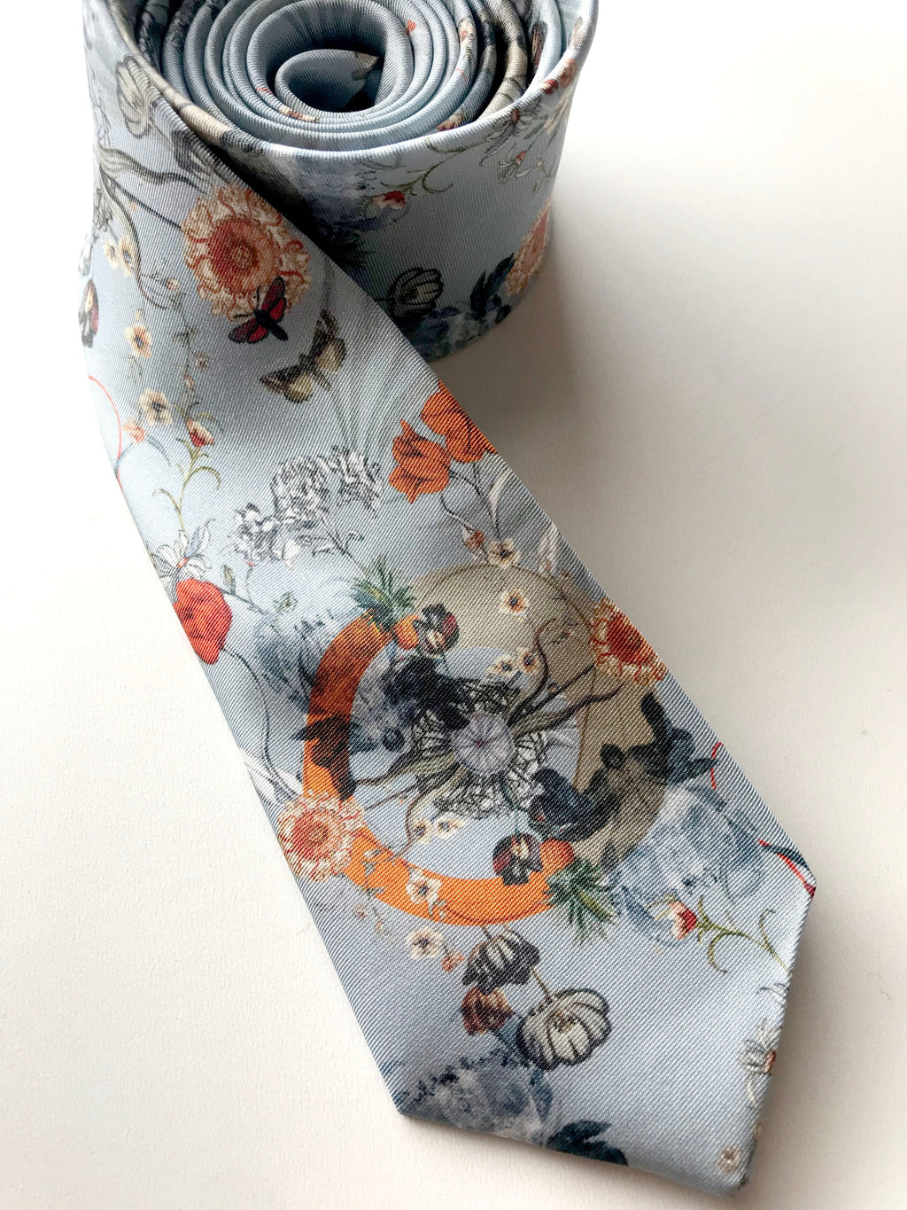Light Blue Luxury Silk Pocket Square and tie in Gift set in box, 'Evolution' design formal wear for weddings or groomsmen gift