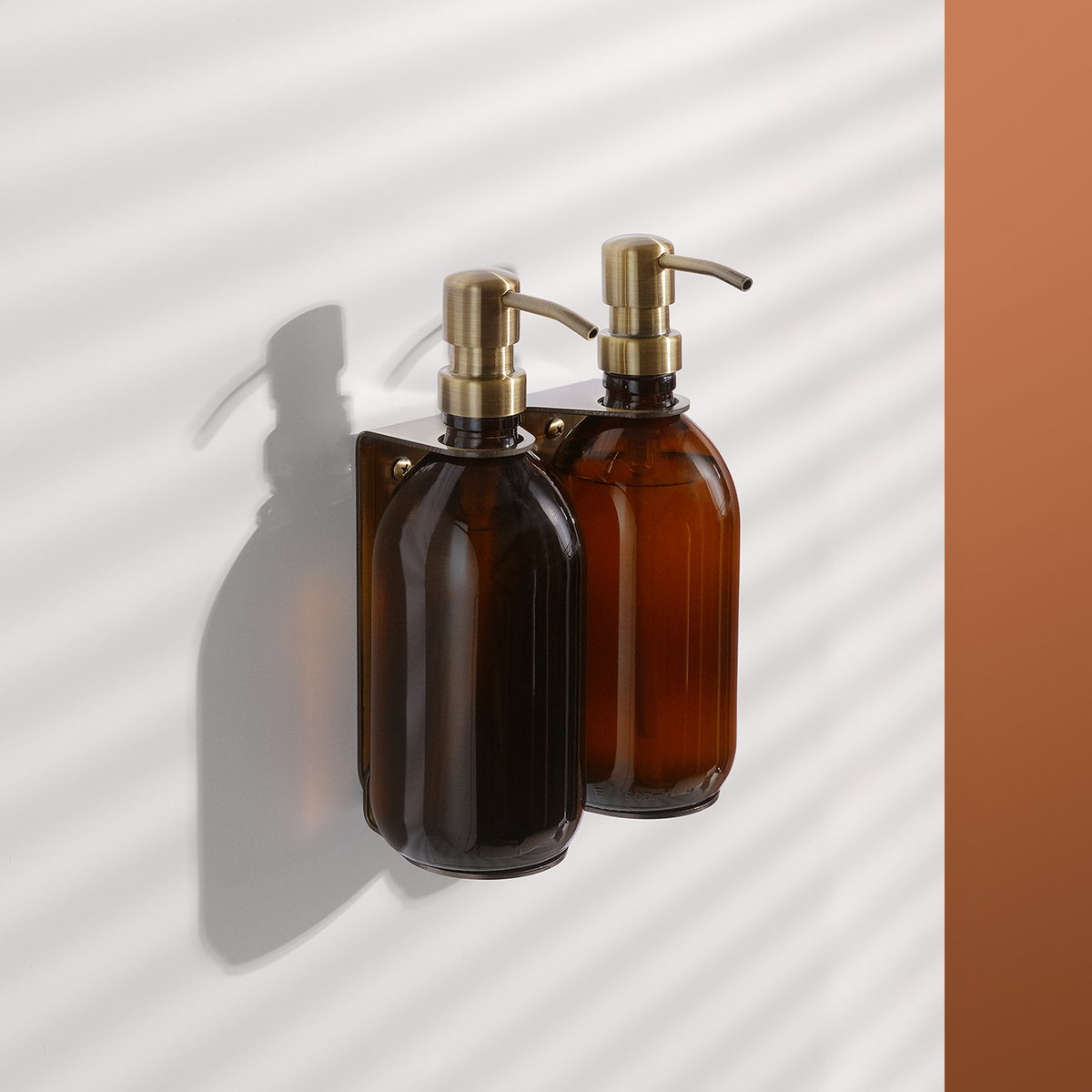 Gold Double Wall Mounted Soap Dispenser