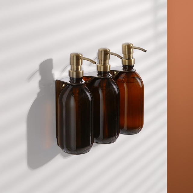 Gold Triple Wall Mounted Soap Dispenser