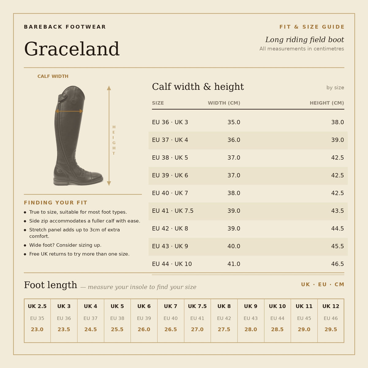 Graceland Long Riding Field Boots - Black