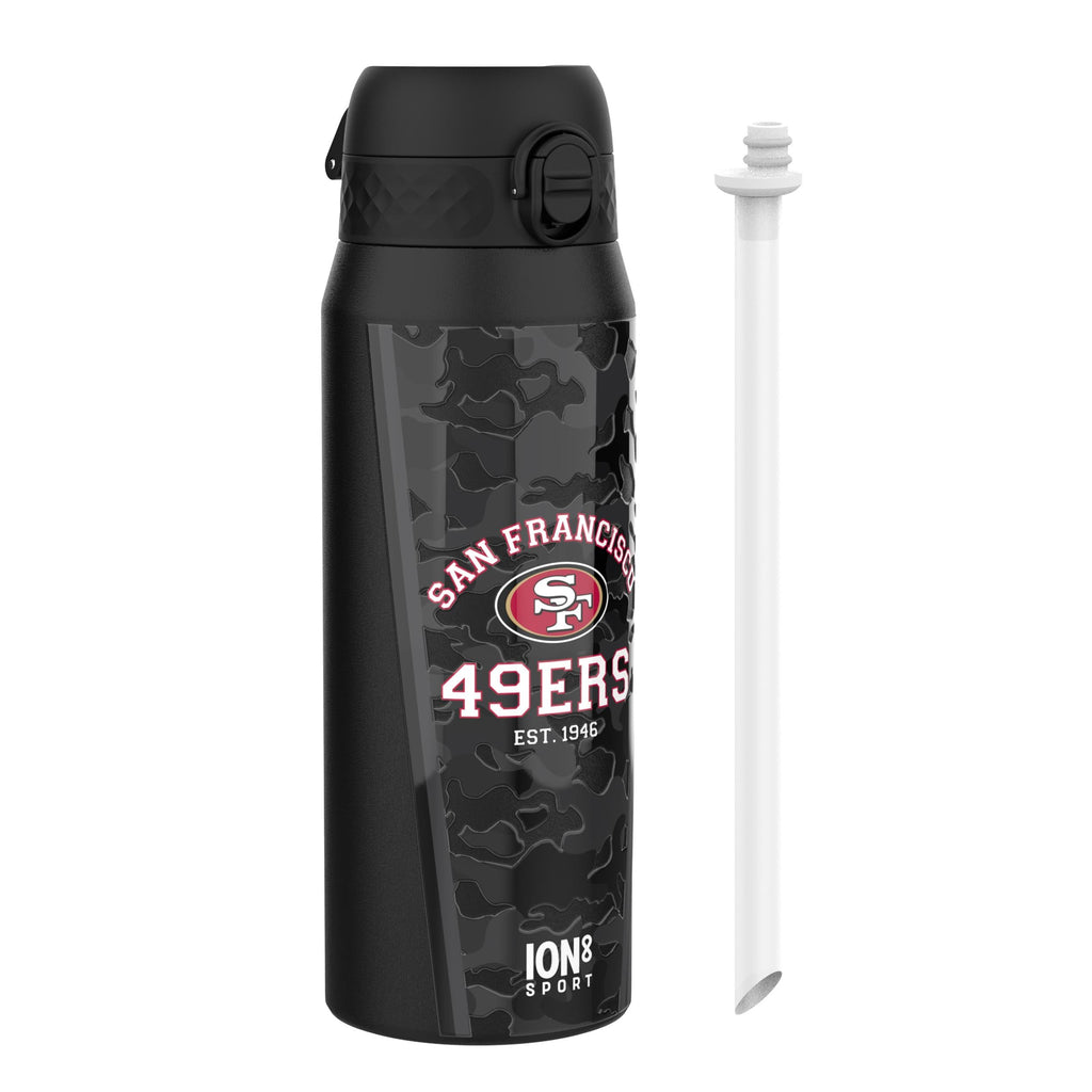 NFL x ION8 Insulated Steel Water Bottle, NFL 49ers, 750ml (24oz)