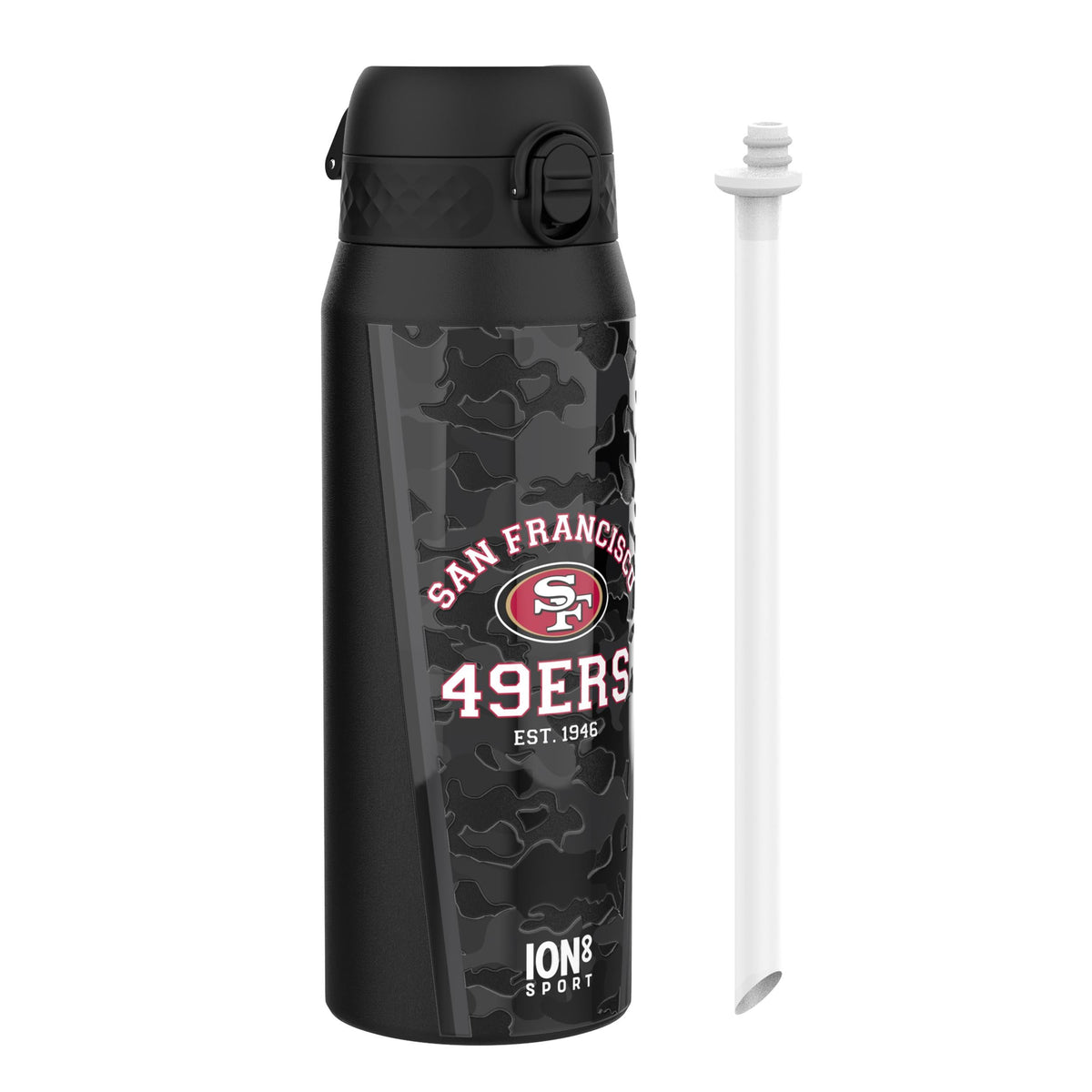 NFL x ION8 Insulated Steel Water Bottle, NFL 49ers, 750ml (24oz)