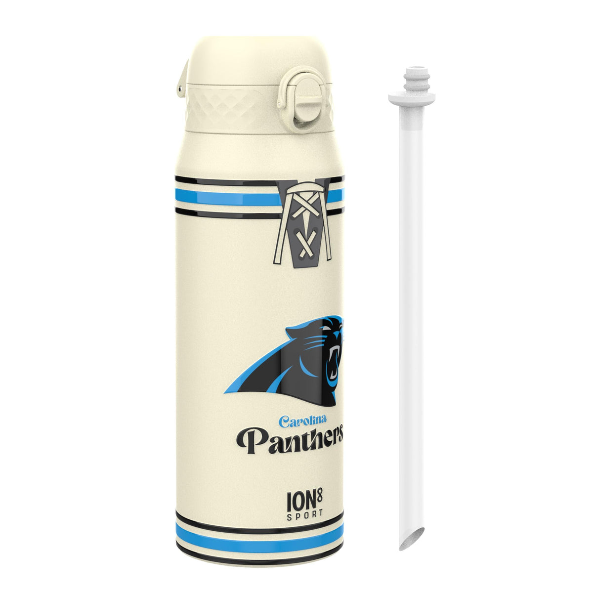 NFL x ION8 Insulated Steel Water Bottle, NFL Panthers, 750ml (24oz)