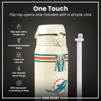 NFL x ION8 Insulated Steel Water Bottle, NFL Dolphins, 750ml (24oz)